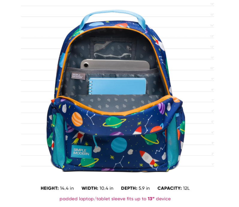 Simple Modern Medium Disney Pixar Toddler Backpack for School Girls and Boys | Kindergarten Elementary Kids Backpack | Fletcher Collection thumbnail 3