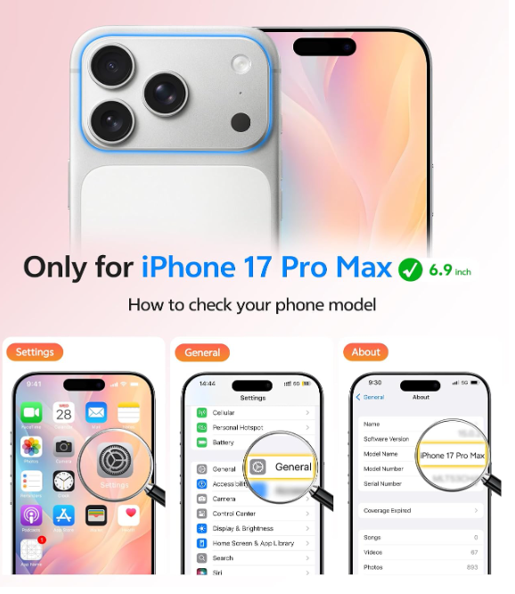 FNTCASE for iPhone 17 Pro-Max Case: [Compatible with Magsafe] Translucent Matte Cases with [Full Camera Protection] [Screen Protector] Military Grade Shockproof Protective Phone Cover - Light Pink thumbnail 3