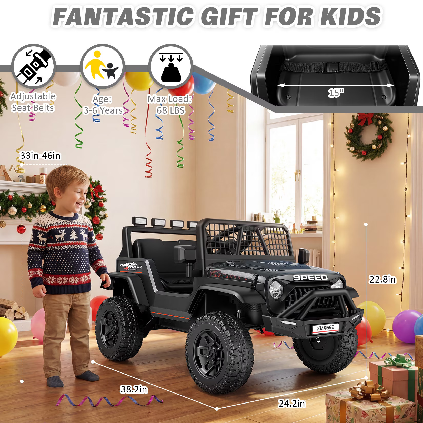 East Doll 12V Kids Ride on Toys, Electric Car for Toddler thumbnail 2