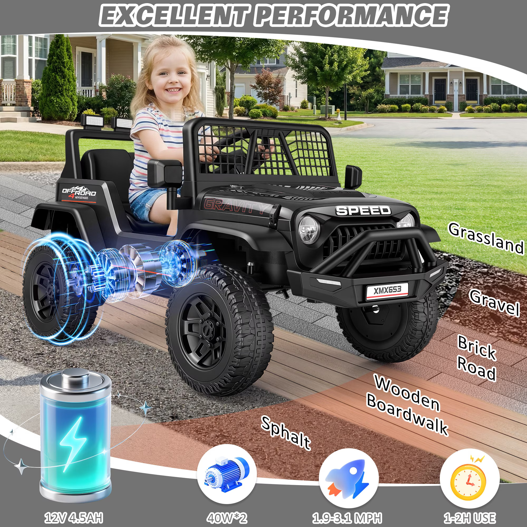 East Doll 12V Kids Ride on Toys, Electric Car for Toddler thumbnail 3
