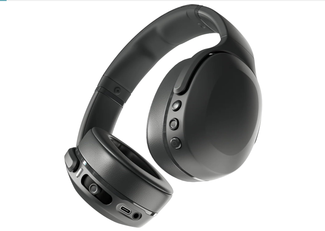 Skullcandy Crusher Evo Wireless Multi-Sensory Bass Headphones - True Black | Bluetooth, Noise Isolating Over-Ear Fit, 40 Hours Battery, Microphone, Working Out, Gym, Travel, Studying, Music