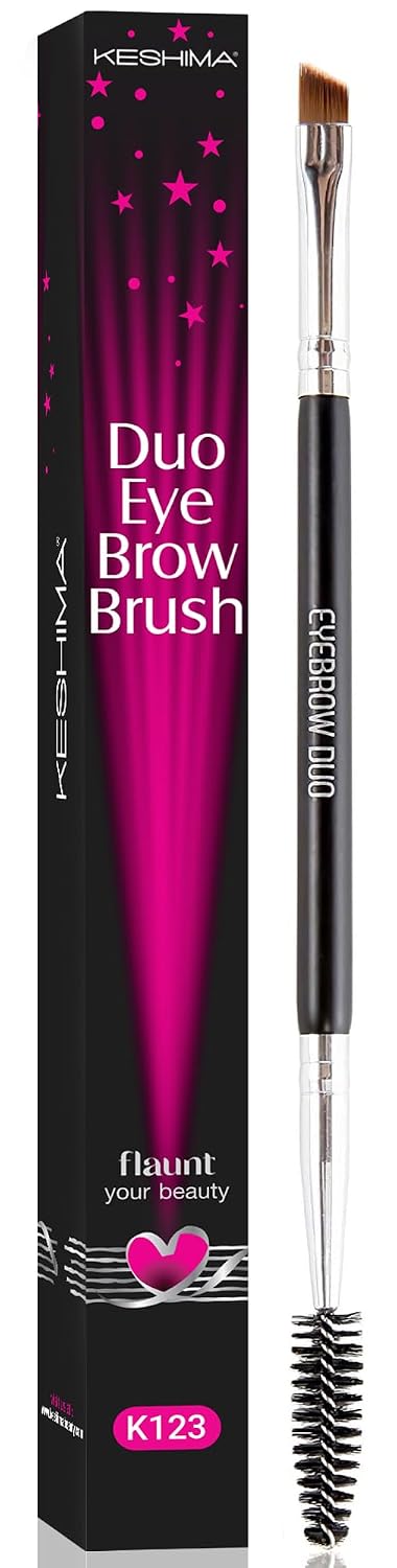 Eyebrow Brush Duo By KESHIMA – Premium Angled Eye Brow Brush & Spoolie
