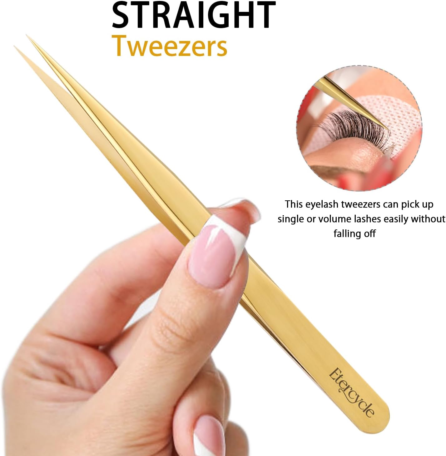 Etercycle 3 Pcs High Precision Lash Tweezers Set for Eyelash Extension thumbnail 2