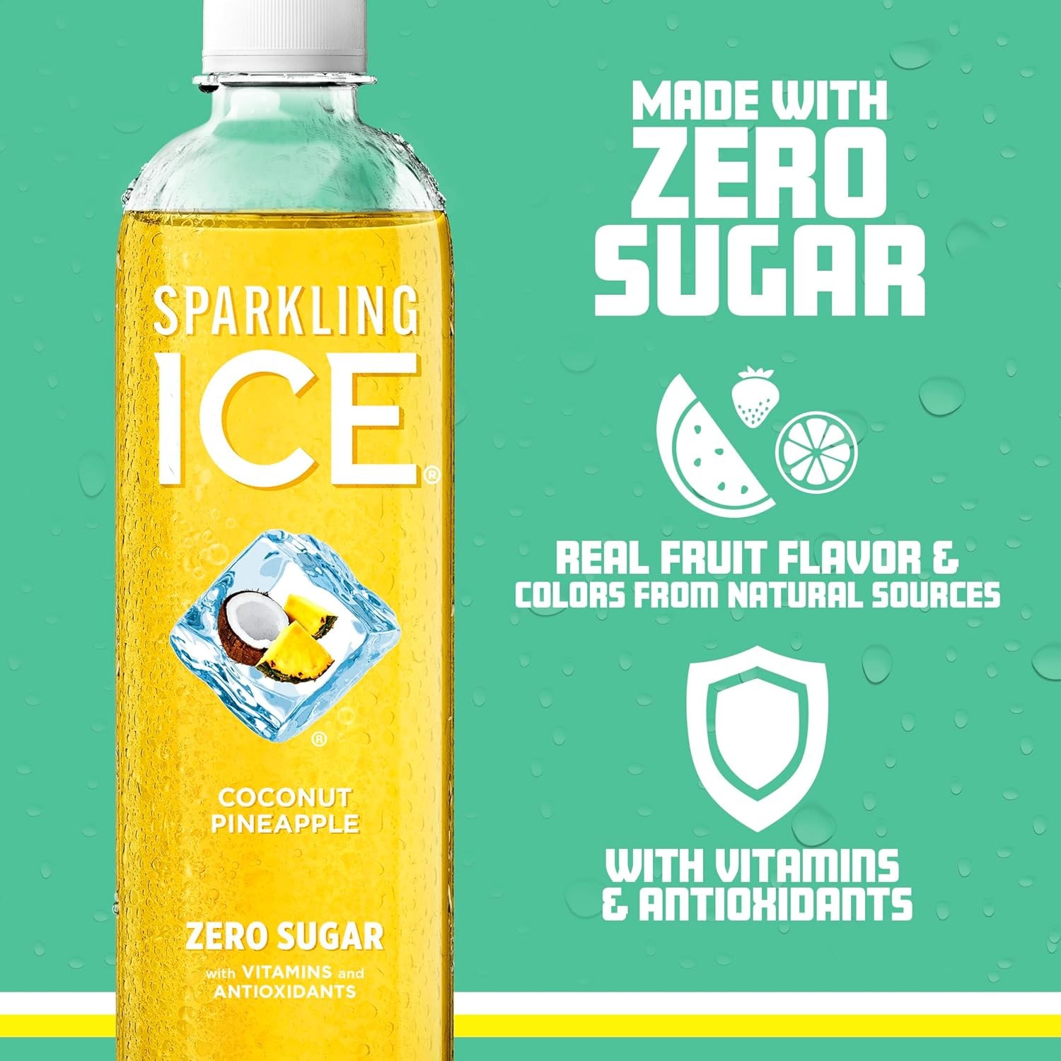 Sparkling Ice, Coconut Pineapple Sparkling Water, Zero Sugar Flavored Water, with Vitamins and Antioxidants, Low Calorie Beverage, 17 fl oz Bottles (Pack of 12) thumbnail 5