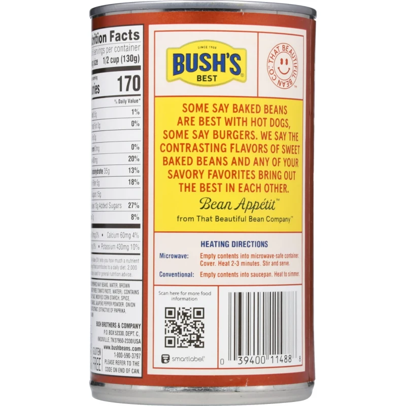 Bush's Sweet Heat Baked Beans, Canned Beans, 28 oz Can thumbnail 3