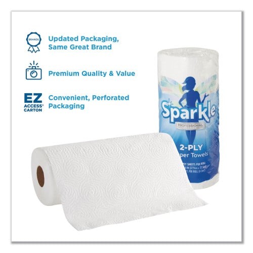 Georgia Pacific Professional Sparkle ps Premium Perforated Paper Kitchen Towel Roll, 2-Ply, 11 x 8.8, White, 85/Roll, 15 Rolls/Carton (2717714) thumbnail 4