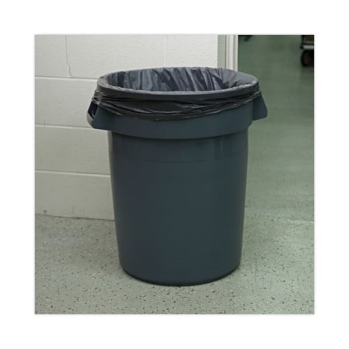 BoardwalkÂ® Round Waste Receptacle, LLDPE, 32 gal, Gray (BWK32GLWRGRA) thumbnail 5