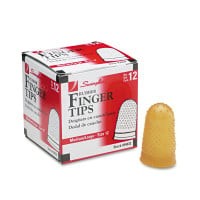 Swingline Rubber Finger Tips, 11 1/2 (Medium), Amber, Dozen (54035)