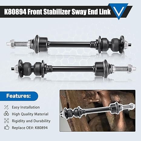 K80894 Front Sway Bar Link Kit Compatible With 2006-2012 Ram 1500 4WD 2012-2018 Ram 1500 2019-2021 Ram 1500 Classic Front Stabilizer Bar End Links Suspension Kit thumbnail 4