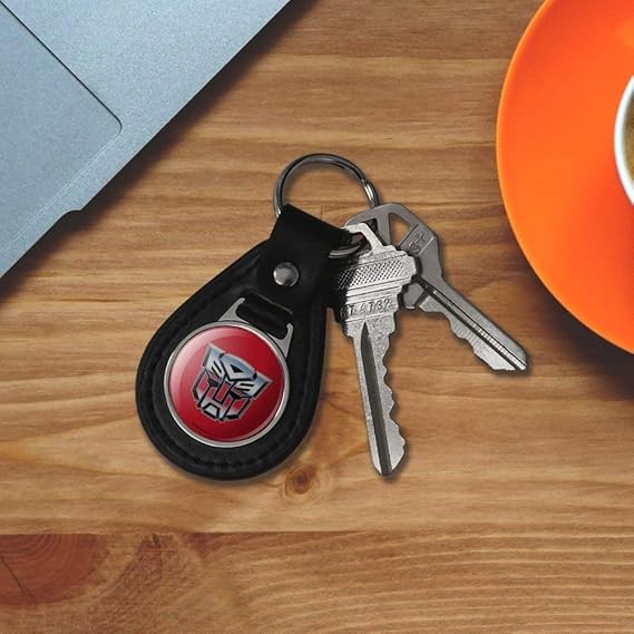 GRAPHICS & MORE Black Leather Transformers Autobot Symbol Retro Keychain thumbnail 5