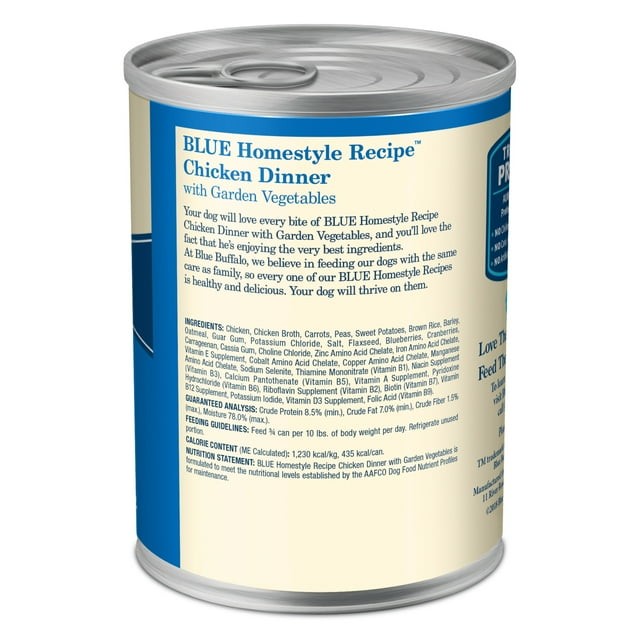 Blue Buffalo Homestyle Recipe Adult Wet Dog Food, Chicken Dinner, 12.5-oz. Can thumbnail 4