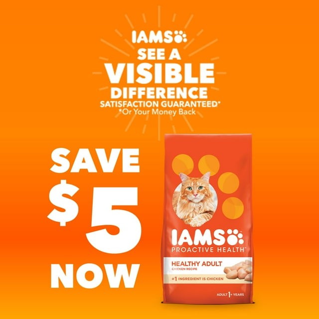 Iams Proactive Health Indoor Weight & Hairball Control Dry Cat Food For Adult Cats, 3.5 Lb. Bag thumbnail 2