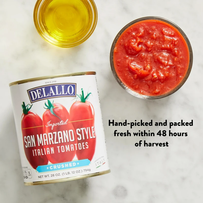 DeLallo Imported San Marzano Style Italian Crushed Sweet Tomatoes, Shelf Stable, 28 oz Can thumbnail 3