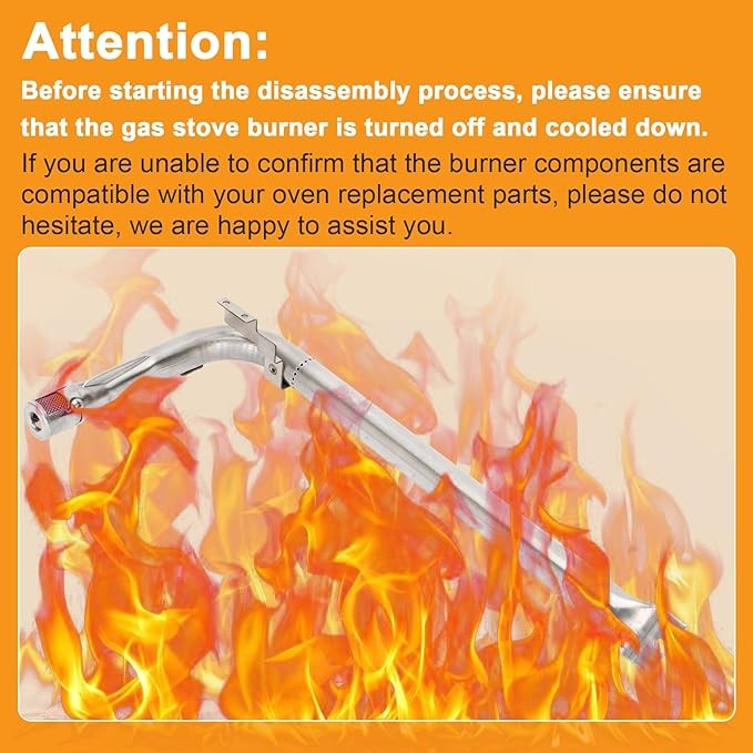 Upgraded DG62-00066A Burner Tube Compatible with samsung Oven Parts, Stainless Steel DG62-00066A Oven Bake Burner Tube 15.9",NX58H5600SS/AA Stove Parts Range Tube Oven Burner thumbnail 3