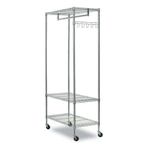 Alera Wire Shelving Garment Rack, 40 Garments, 48w x 18d x 75h, Silver (ALEGR364818SR) thumbnail 3