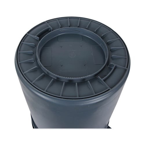 BoardwalkÂ® Round Waste Receptacle, LLDPE, 32 gal, Gray (BWK32GLWRGRA) thumbnail 3