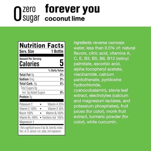 vitaminwater zero forever you nutrient enhanced water w/vitamins, coconut-lime, 20 fl oz, 12 Pack thumbnail 3