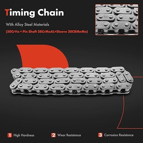 A-Premium Engine Timing Chain Kit W/Tensioner [OHV 8Cyl 4.3 4.8 5.3 6.0 6.2L] Compatible with Chevy, GMC, Hummer, Saab, Pontiac, Cadillac & Buick - Express, Silverado, Camaro, Sierra, H3, Yukon & More thumbnail 4