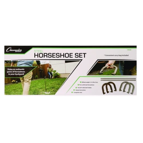 Champion Sports Steel Horseshoe Set, (4) Horseshoes/(2) 20" Stakes/Nylon Carry Bag (IHS20) thumbnail 9