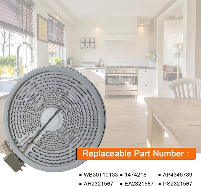 Upgraded WB30T10133 Radiant Surface Element Range 9 Inch Dual Surface Element Compatibles with GE Oven Range Cooktop Electric Stove Parts Replace 1474218 AP4345739, EA2321567, AH2321567, PS2321567 thumbnail 4