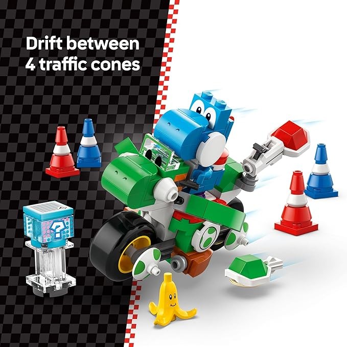 LEGO Super Mario: Mario Kart Yoshi Bike - Building Toy Set for Kids, Boys and Girls, Ages 7+ - Mario Kart Toy for Fans with Blue Yoshi - Gift Idea for Birthdays - 72031 thumbnail 2