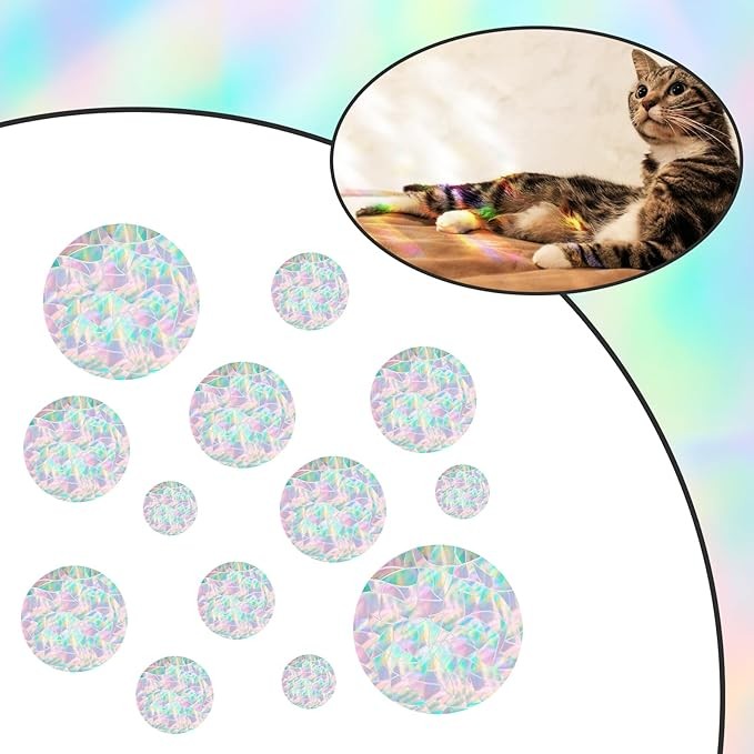 52PCS Anti-Collision Window Stickers for Birds, Window Strike Prevention Stickers Rainbow Alert Decals Clings to Prevent Bird Strikes, Prism for Sticker to Protect Birds Against Glass thumbnail 3