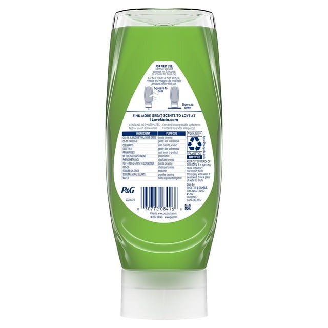 Gain EZ-Squeeze Dishwashing Liquid Dish Soap, Original Scent, 14.70 fl oz thumbnail 4
