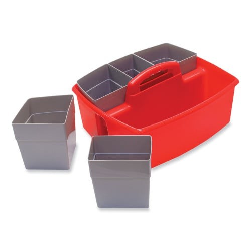 Storex Large Caddy with Sorting Cups, Red, 2/Carton (00981U02C) thumbnail 9