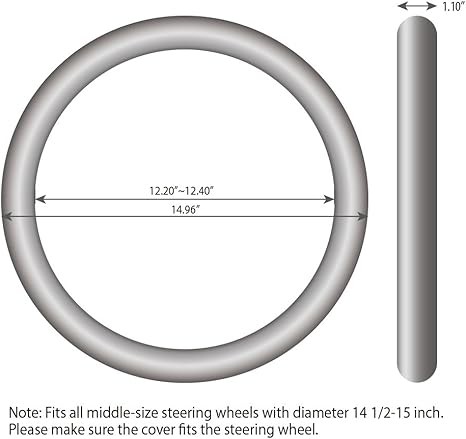 Elantrip Sport Leather Steering Wheel Cover 14 1/2 inch to 15 inch Universal, Padded Soft Grip Breathable for Car Truck SUV Jeep, Anti Slip Odorless Black and Gray thumbnail 6