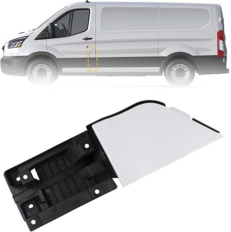 Boine Fuel Filler Door Housing Pocket Hinge with White Cover Compatible With 2015-2023 Ford Transit 150 250 350 Gas Door Cap Replace CK4Z-5427936-A CK4Z5427936A