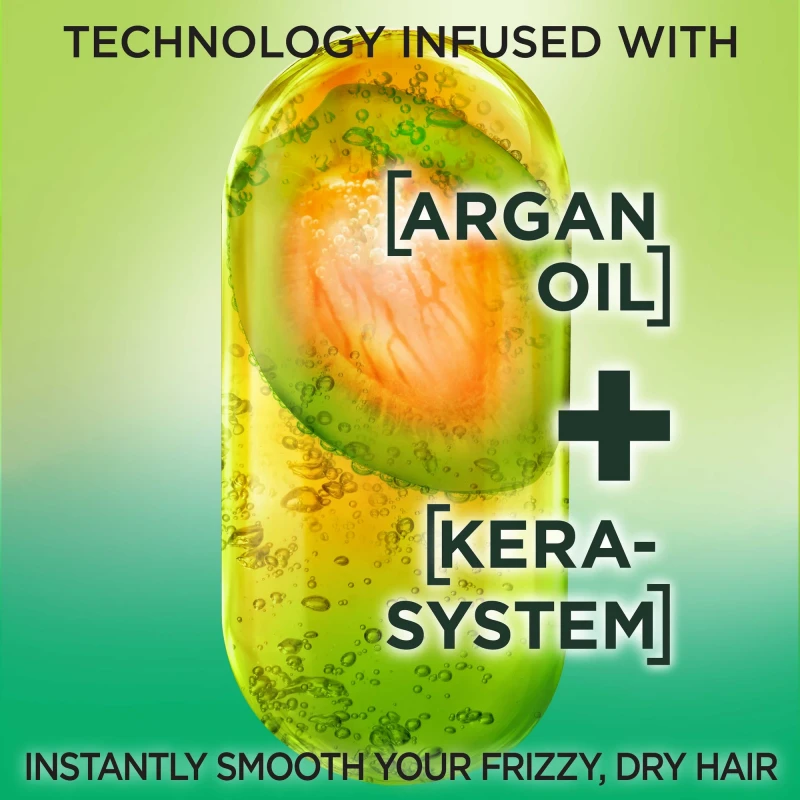 Garnier Fructis Frizz Control Hair Serum with Kera System Argan Oil, All Hair Types, 5.1 fl oz thumbnail 2