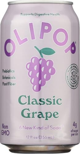 OLIPOP Prebiotic Soda Pop, Classic Grape, A New Kind of Soda Packed with Prebiotics, Fiber, and Botanicals, Gluten Free, Vegan, GMO Free, 12oz (12-Cans) thumbnail 7