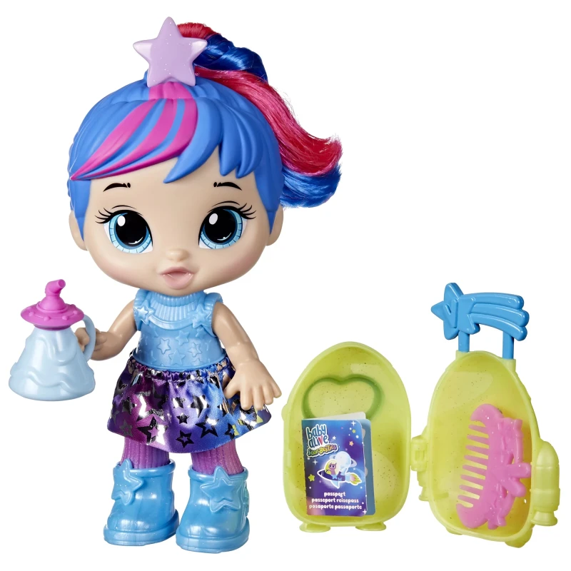 Baby Alive: Star Besties Stellar Skylar 9-Inch Doll Pink and Blue Hair, Blue Eyes, Kids Toddler Toy for Boys and Girls, Age 3 4 5 6 7 and Up