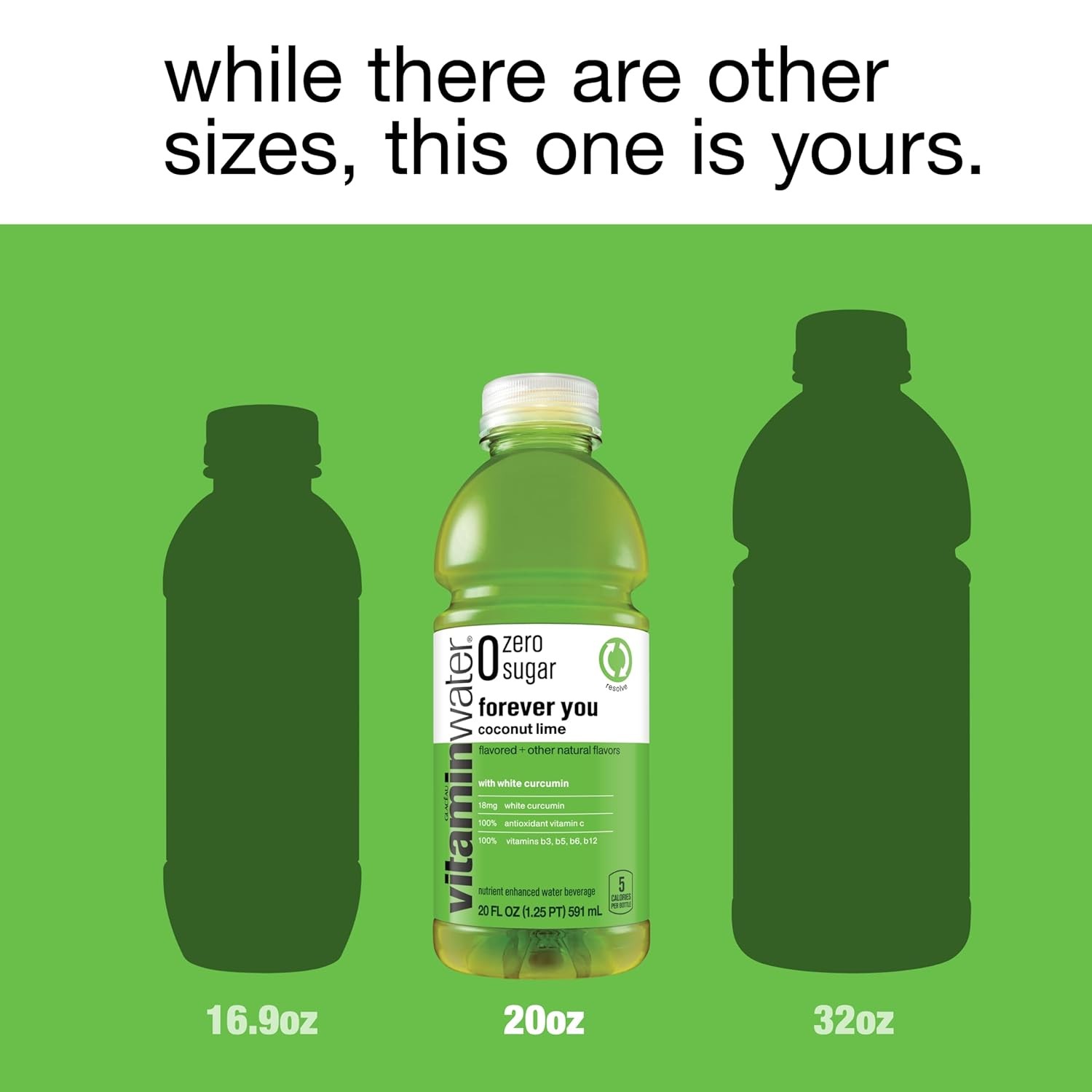 vitaminwater zero forever you nutrient enhanced water w/vitamins, coconut-lime, 20 fl oz, 12 Pack thumbnail 2