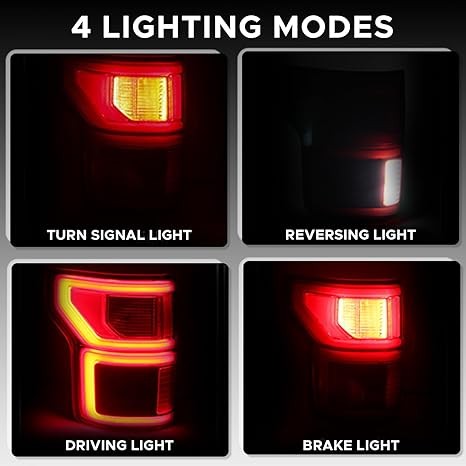 LED Tail Lights with Blind Spot Compatible with Ford F150 2018 2019 2020 Rear Lamp Left Driver Side Replacement KL3Z13405B thumbnail 6