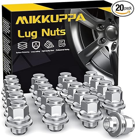 MIKKUPPA 20pcs M12x1.25 Lug Nuts - 1.47 Inch 13/16 Hex OEM Mag Washer Style Factory Replacement Chrome Lug Nuts Replacement for Nissan Infiniti Factory Wheels