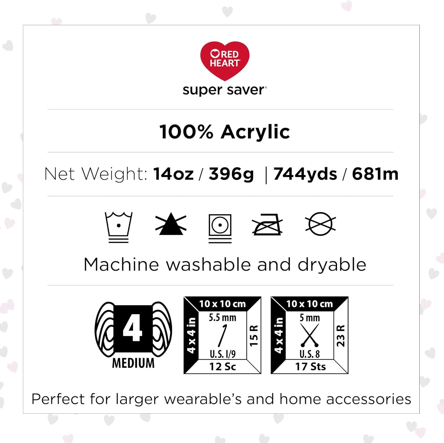 Red Heart Super Saver Jumbo Burgundy Yarn - 2 Pack of 396g/14oz - Acrylic - 4 Medium (Worsted) - 744 Yards - Knitting/Crochet thumbnail 4