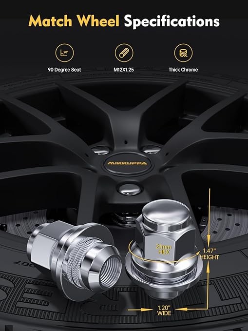 MIKKUPPA 20pcs M12x1.25 Lug Nuts - 1.47 Inch 13/16 Hex OEM Mag Washer Style Factory Replacement Chrome Lug Nuts Replacement for Nissan Infiniti Factory Wheels thumbnail 3