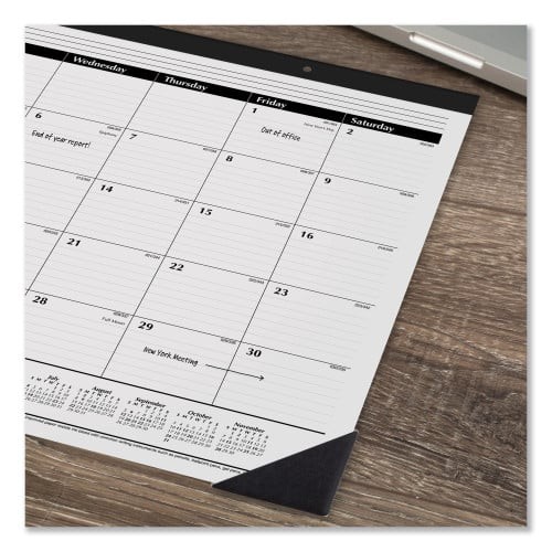 AT-A-GLANCE Ruled Desk Pad, 22 x 17, White Sheets, Black Binding, Black Corners, 12-Month (Jan to Dec): 2025 (SK2400) thumbnail 2