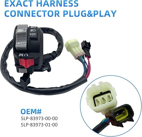 Control Switch Button Engine Start Run Off Headlight for Yamaha ATV Big Bear 250 400 Bruin 250 350 Grizzly 350 400 660 Kodiak 400 450 Raptor 350 660 Wolverine 350 450 YFM,OEM#5LP-83973-01-00 thumbnail 3
