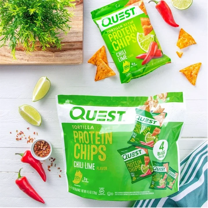 Quest Tortilla Style Protein Chips, Chili Lime, 1.1oz - 4 Count Bags thumbnail 7