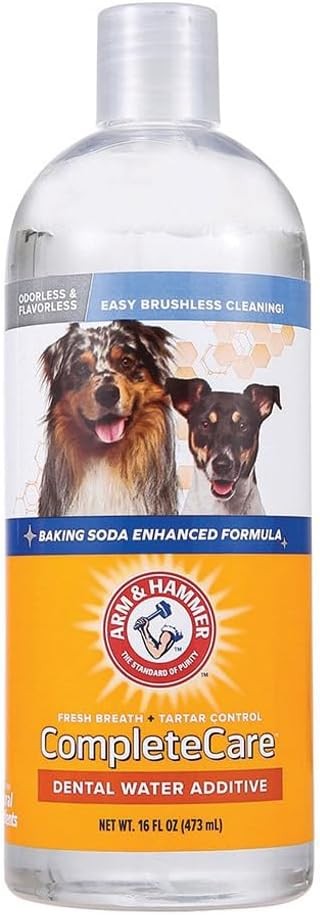 Arm & Hammer Complete Care Fresh Dental Water Additive for Dogs, 16 Fl Oz - Flavorless Dog Water Additive, Dog Mouth Wash, Dog Dental Rinse, PetWater Additive, Pets Dental Care for Bad Breath