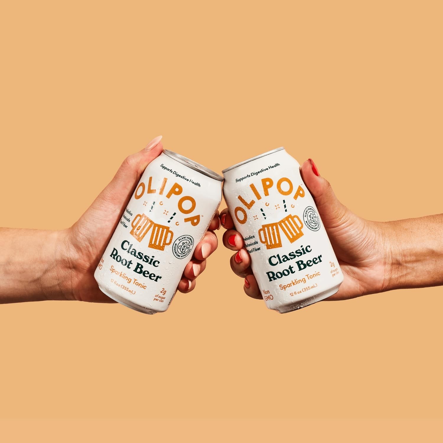 OLIPOP Prebiotic Soda Pop, Classic Root Beer, A New Kind of Soda Packed with Prebiotics, Fiber, and Botanicals, Gluten Free, Vegan, GMO Free, 12oz (12-Cans) thumbnail 5