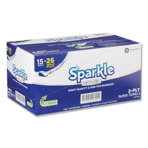 Georgia Pacific Professional Sparkle ps Premium Perforated Paper Kitchen Towel Roll, 2-Ply, 11 x 8.8, White, 85/Roll, 15 Rolls/Carton (2717714) thumbnail 2