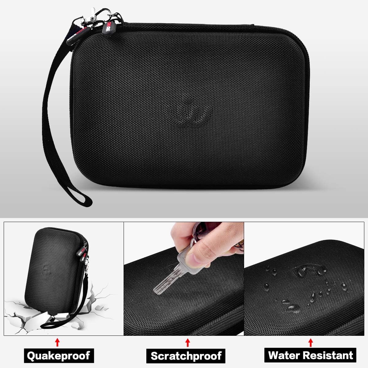 Case for Andis Professional T-Outliner Beard & Hair Trimmer, Model GTO 04780/04710/04603/04775, with Mesh Pocket for Attachment Set - Bag Only (Black+Grey Inner) thumbnail 3