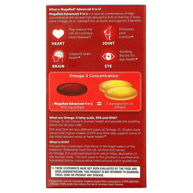 MegaRed Advanced 4 in 1, 2x Concentrated Omega3- 900 mg (60ct) thumbnail 3