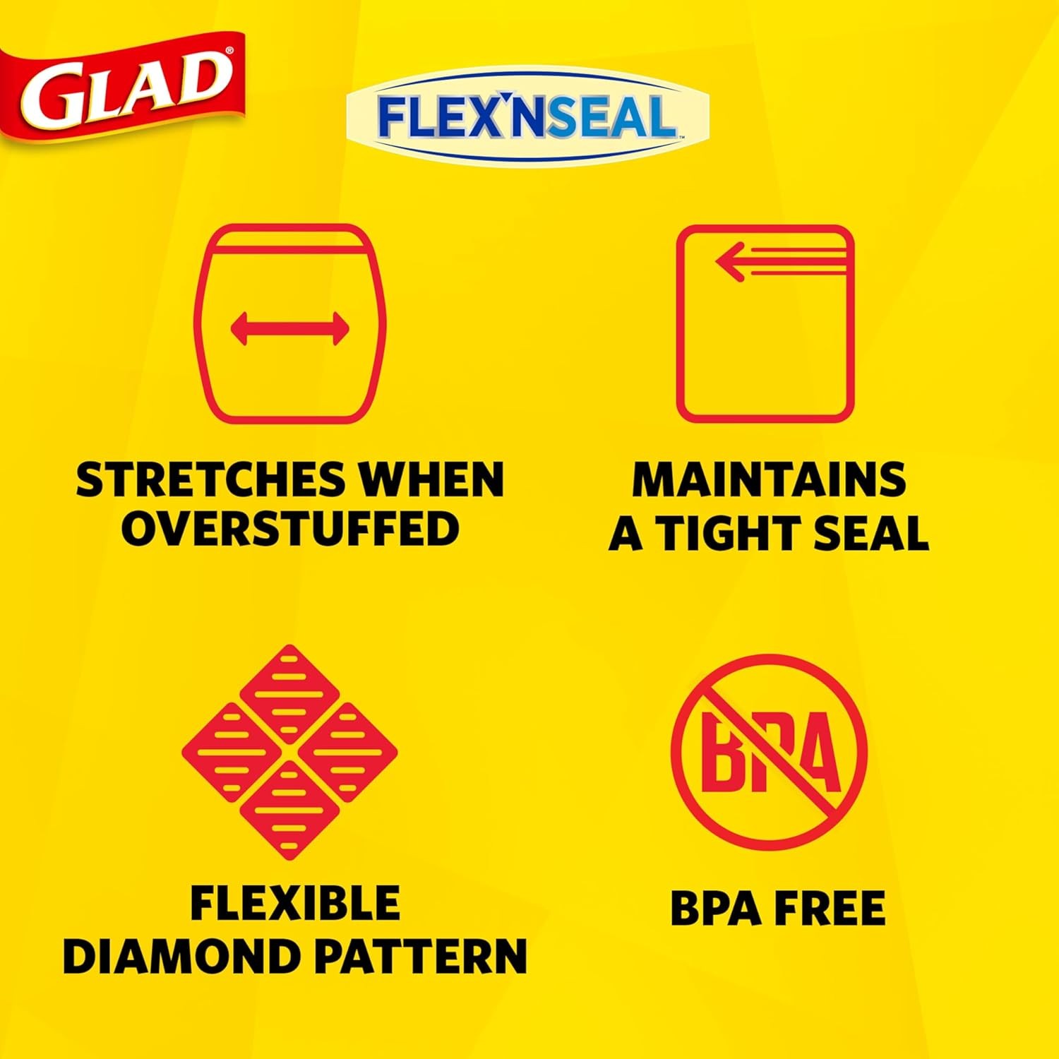 Glad Flex'N Seal Food Storage Plastic Bags, Gallon, 35 Count (Package May Vary) thumbnail 6