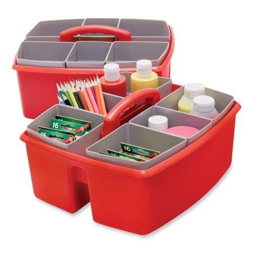 Storex Large Caddy with Sorting Cups, Red, 2/Carton (00981U02C) thumbnail 5