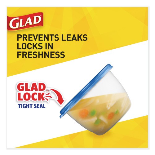 Glad Deep Dish Food Storage Containers, 64 oz, Plastic, 3/Pack (70045PK) thumbnail 6
