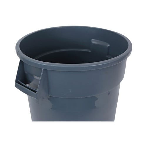 BoardwalkÂ® Round Waste Receptacle, LLDPE, 32 gal, Gray (BWK32GLWRGRA) thumbnail 4
